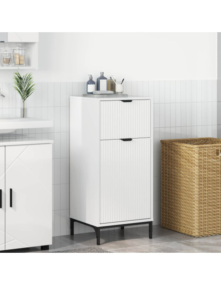 Mobile da Bagno con cassetto Bianco Lucido 39,5 x 36 x 88 cm
