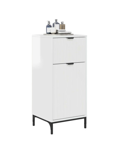 Mobile da Bagno con cassetto Bianco Lucido 39,5 x 36 x 88 cm