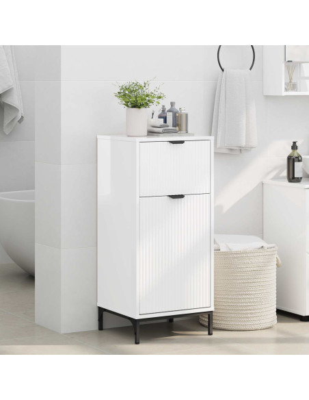 Mobile da Bagno con cassetto Bianco Lucido 39,5 x 36 x 88 cm