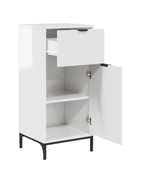 Mobile da Bagno con cassetto Bianco Lucido 39,5 x 36 x 88 cm