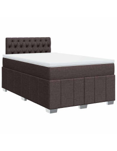 Giroletto a Molle con Materasso Marrone Scuro 120x190cm Tessuto 2