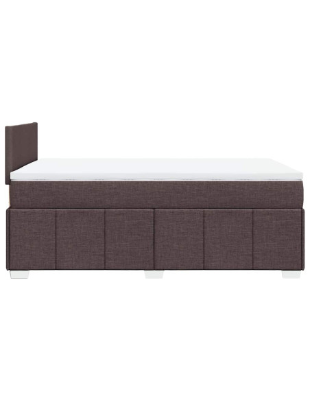 Giroletto a Molle con Materasso Marrone Scuro 120x190cm Tessuto