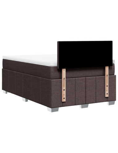 Giroletto a Molle con Materasso Marrone Scuro 120x190cm Tessuto