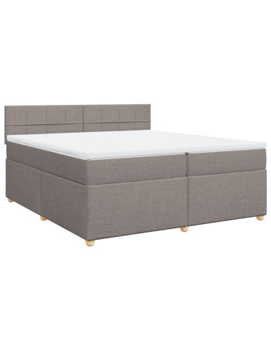 Giroletto a Molle con Materasso Tortora 200x200 cm in Tessuto