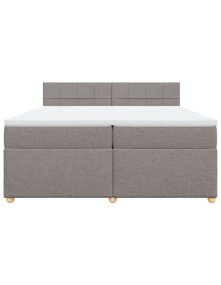 Giroletto a Molle con Materasso Tortora 200x200 cm in Tessuto