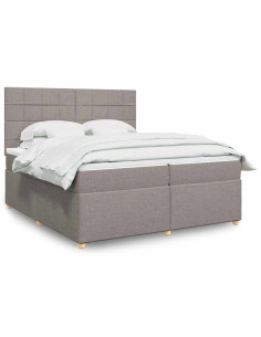 Giroletto a Molle con Materasso Tortora 200x200 cm in Tessuto
