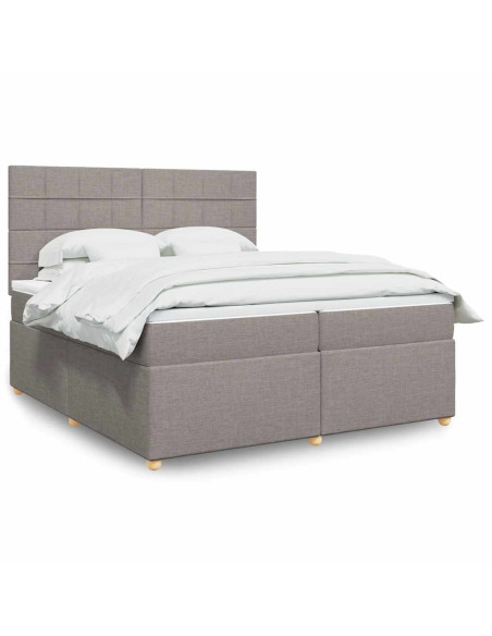 Giroletto a Molle con Materasso Tortora 200x200 cm in Tessuto