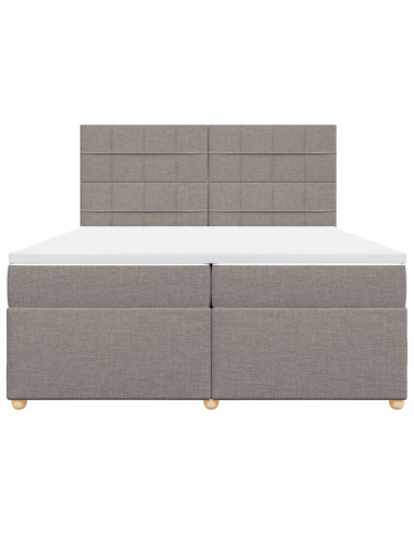 Giroletto a Molle con Materasso Tortora 200x200 cm in Tessuto