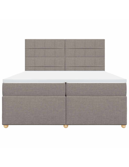 Giroletto a Molle con Materasso Tortora 200x200 cm in Tessuto