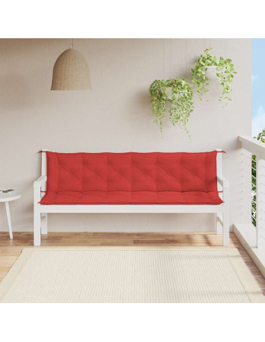 Cuscini per Panca 2 pz Rossi 200x50x7 cm in Tessuto Oxford