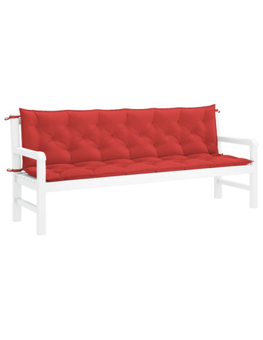 Cuscini per Panca 2 pz Rossi 200x50x7 cm in Tessuto Oxford