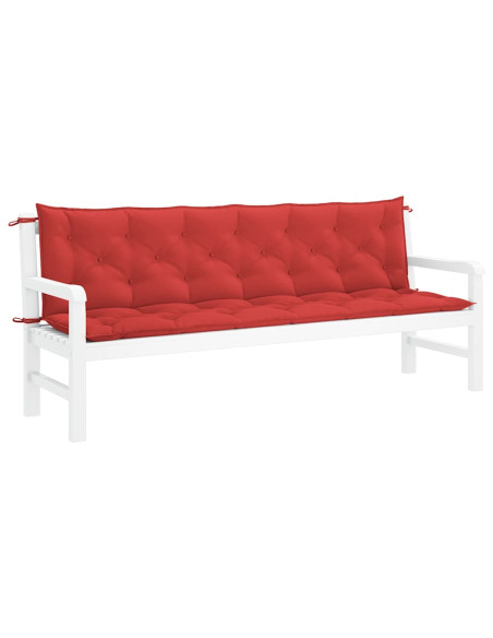 Cuscini per Panca 2 pz Rossi 200x50x7 cm in Tessuto Oxford