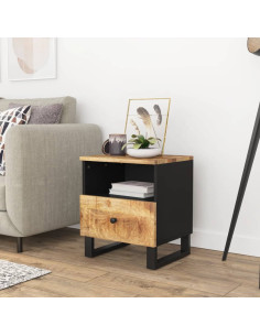 Comodino in Legno Massello di Mango e Legno Multistrato