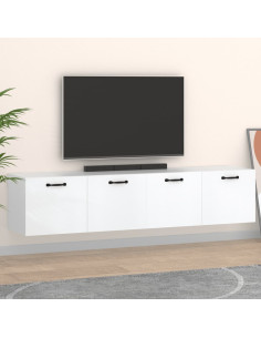 Mobili Parete 2 pz Bianco 60x36,5x35 cm Legno Multistrato