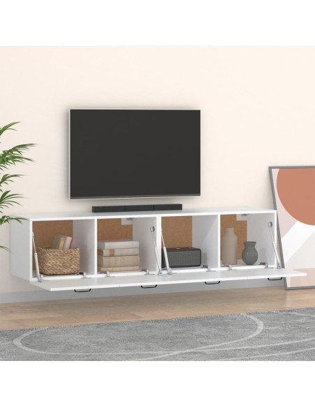Mobili Parete 2 pz Bianco 60x36,5x35 cm Legno Multistrato