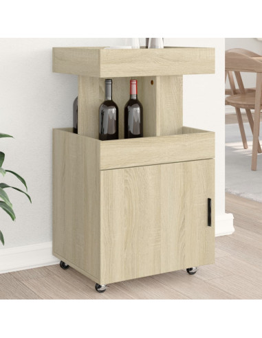 Carrello Bar Rovere Sonoma 50x41x89 cm in Legno Multistrato