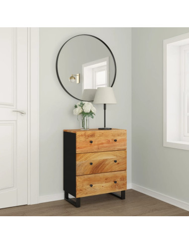 Credenza 60x33x75 cm in Legno Massello di Acacia