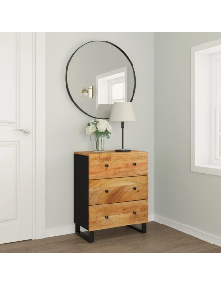 Credenza 60x33x75 cm in Legno Massello di Acacia