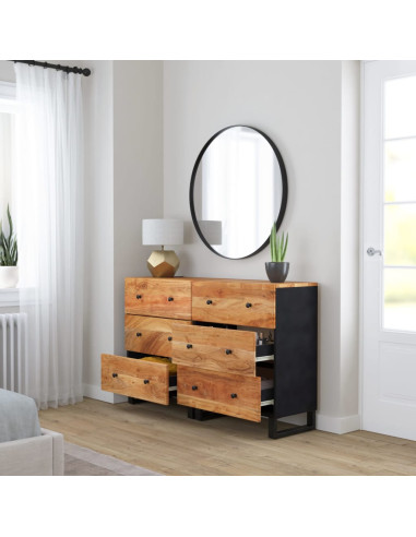 Credenze 2pz 60x33x75 cm in Legno Massello di Acacia
