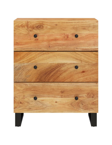Credenze 2pz 60x33x75 cm in Legno Massello di Acacia