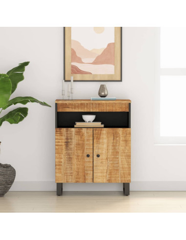 Credenza con 2 Ante 60x33x75 cm in Legno Massello di Mango