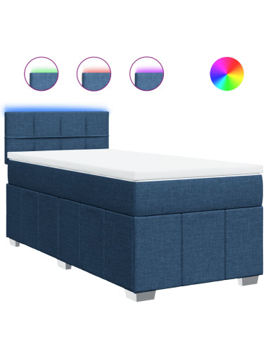 Giroletto a Molle con Materasso Blu 80x200 cm inTessuto