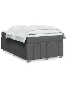 Giroletto a Molle con Materasso Grigio Scuro 120x190cm Tessuto