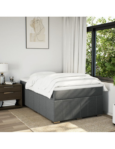 Giroletto a Molle con Materasso Grigio Scuro 120x190cm Tessuto