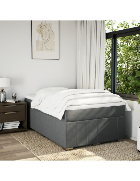 Giroletto a Molle con Materasso Grigio Scuro 120x190cm Tessuto