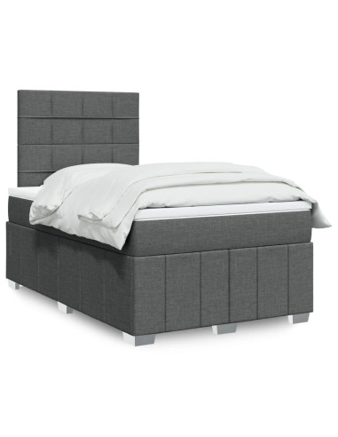 Giroletto a Molle con Materasso Grigio Scuro 120x190cm Tessuto