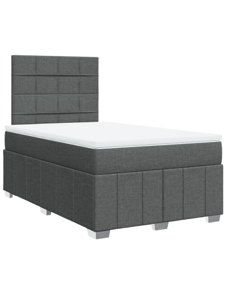 Giroletto a Molle con Materasso Grigio Scuro 120x190cm Tessuto