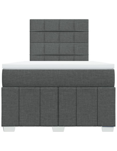 Giroletto a Molle con Materasso Grigio Scuro 120x190cm Tessuto