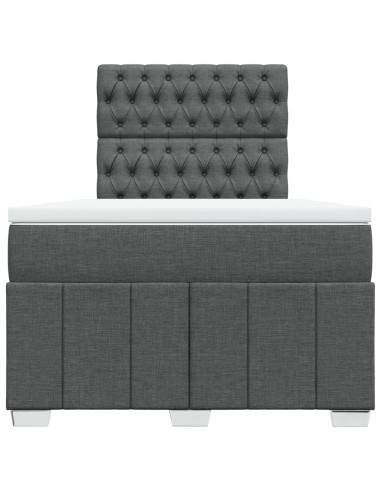 Giroletto a Molle con Materasso Grigio Scuro 120x190cm Tessuto
