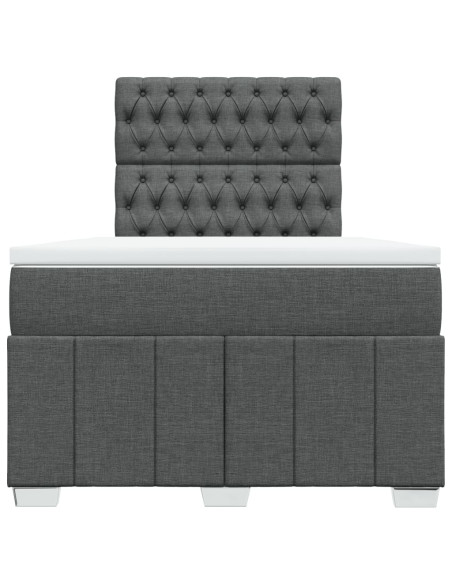 Giroletto a Molle con Materasso Grigio Scuro 120x190cm Tessuto