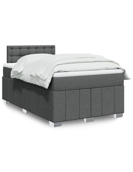 Giroletto a Molle con Materasso Grigio Scuro 120x190cm Tessuto