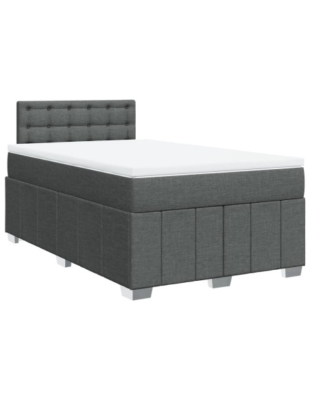 Giroletto a Molle con Materasso Grigio Scuro 120x190cm Tessuto