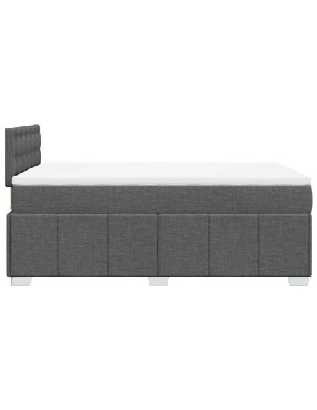 Giroletto a Molle con Materasso Grigio Scuro 120x190cm Tessuto
