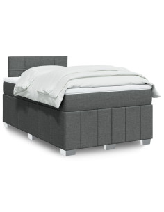 Giroletto a Molle con Materasso Grigio Scuro 120x190cm Tessuto