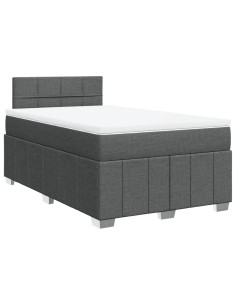 Giroletto a Molle con Materasso Grigio Scuro 120x190cm Tessuto 2
