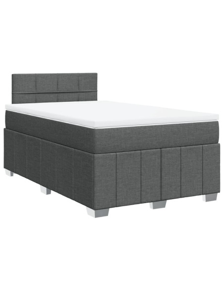 Giroletto a Molle con Materasso Grigio Scuro 120x190cm Tessuto