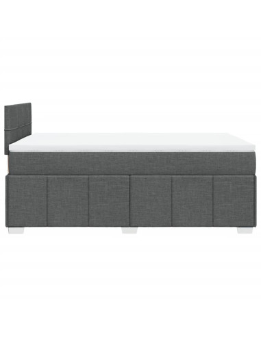 Giroletto a Molle con Materasso Grigio Scuro 120x190cm Tessuto