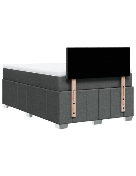 Giroletto a Molle con Materasso Grigio Scuro 120x190cm Tessuto