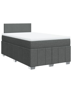Giroletto a Molle con Materasso Grigio Scuro 120x190cm Tessuto 2