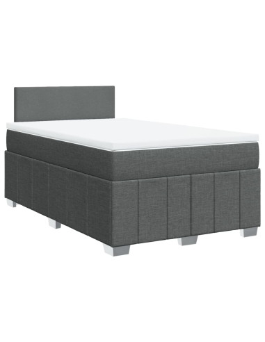 Giroletto a Molle con Materasso Grigio Scuro 120x190cm Tessuto