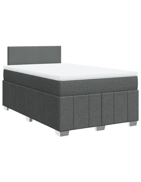 Giroletto a Molle con Materasso Grigio Scuro 120x190cm Tessuto