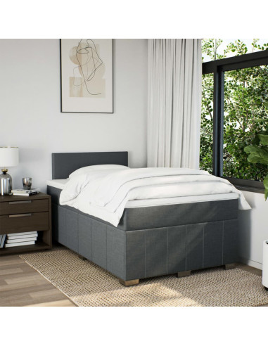 Giroletto a Molle con Materasso Grigio Scuro 120x190cm Tessuto