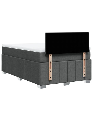 Giroletto a Molle con Materasso Grigio Scuro 120x190cm Tessuto