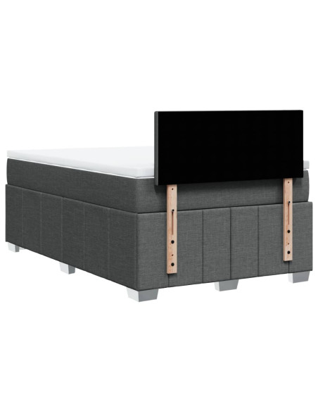 Giroletto a Molle con Materasso Grigio Scuro 120x190cm Tessuto