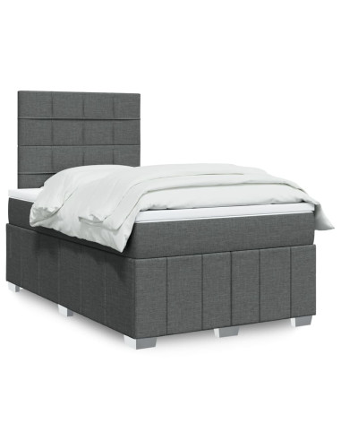 Giroletto a Molle con Materasso Grigio Scuro 120x190cm Tessuto
