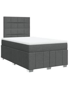 Giroletto a Molle con Materasso Grigio Scuro 120x190cm Tessuto 2